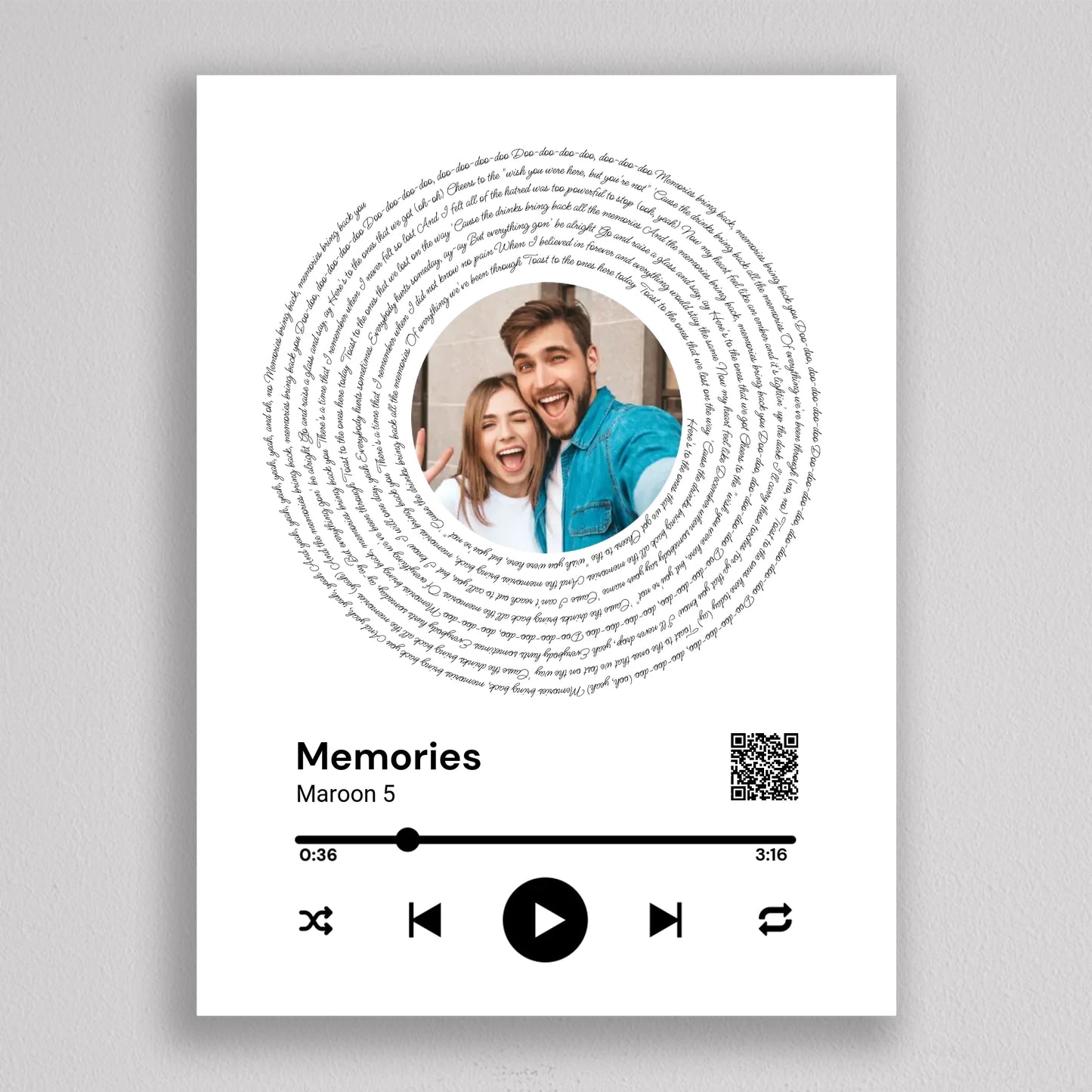 Spotify stílusú bakelit fotó kollázs