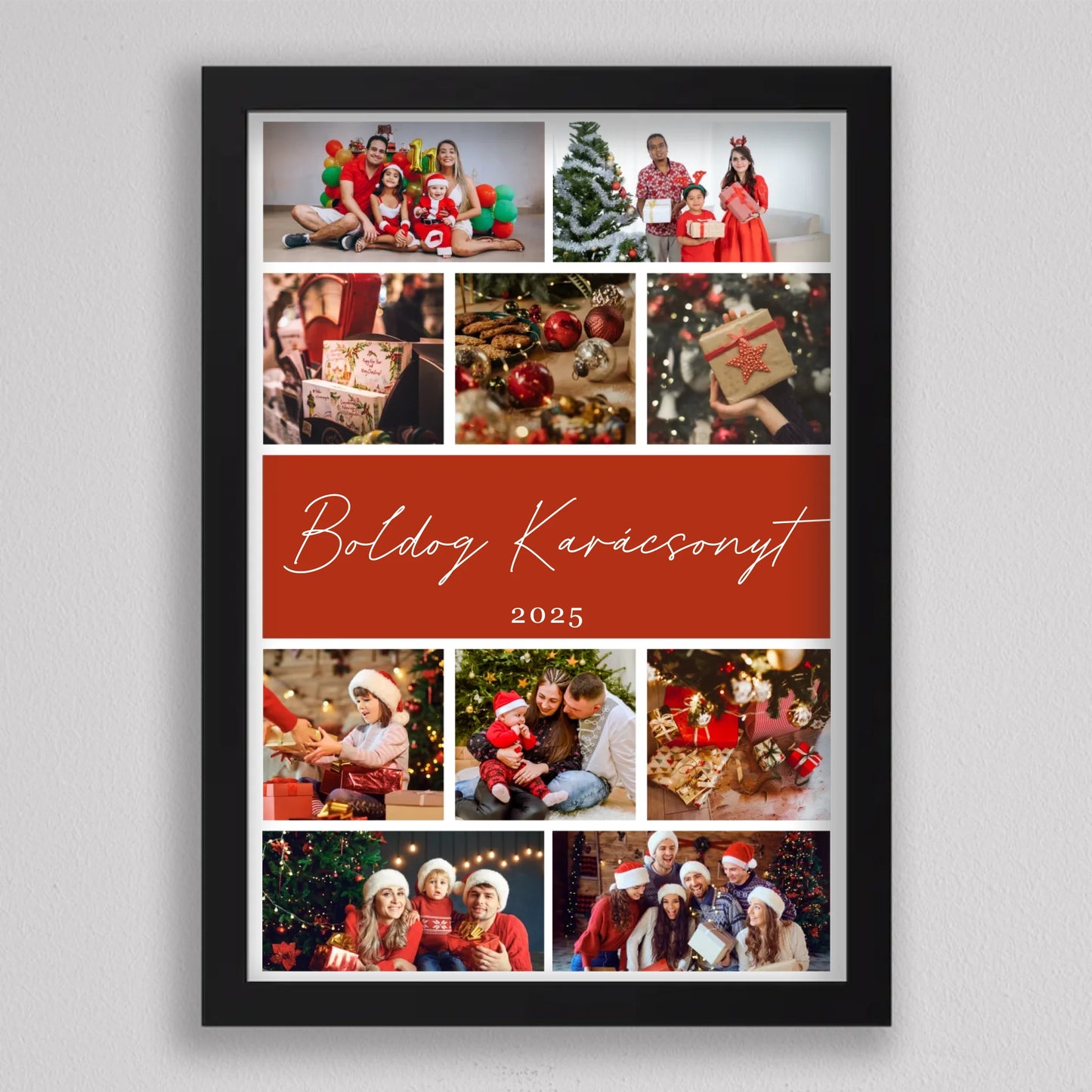 Karácsonyi családi 10 képes ünnepi fotókollázs