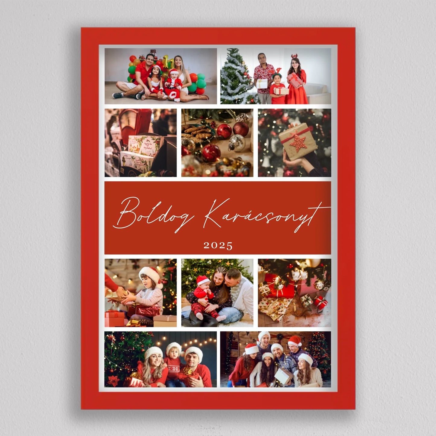 Karácsonyi családi 10 képes ünnepi fotókollázs
