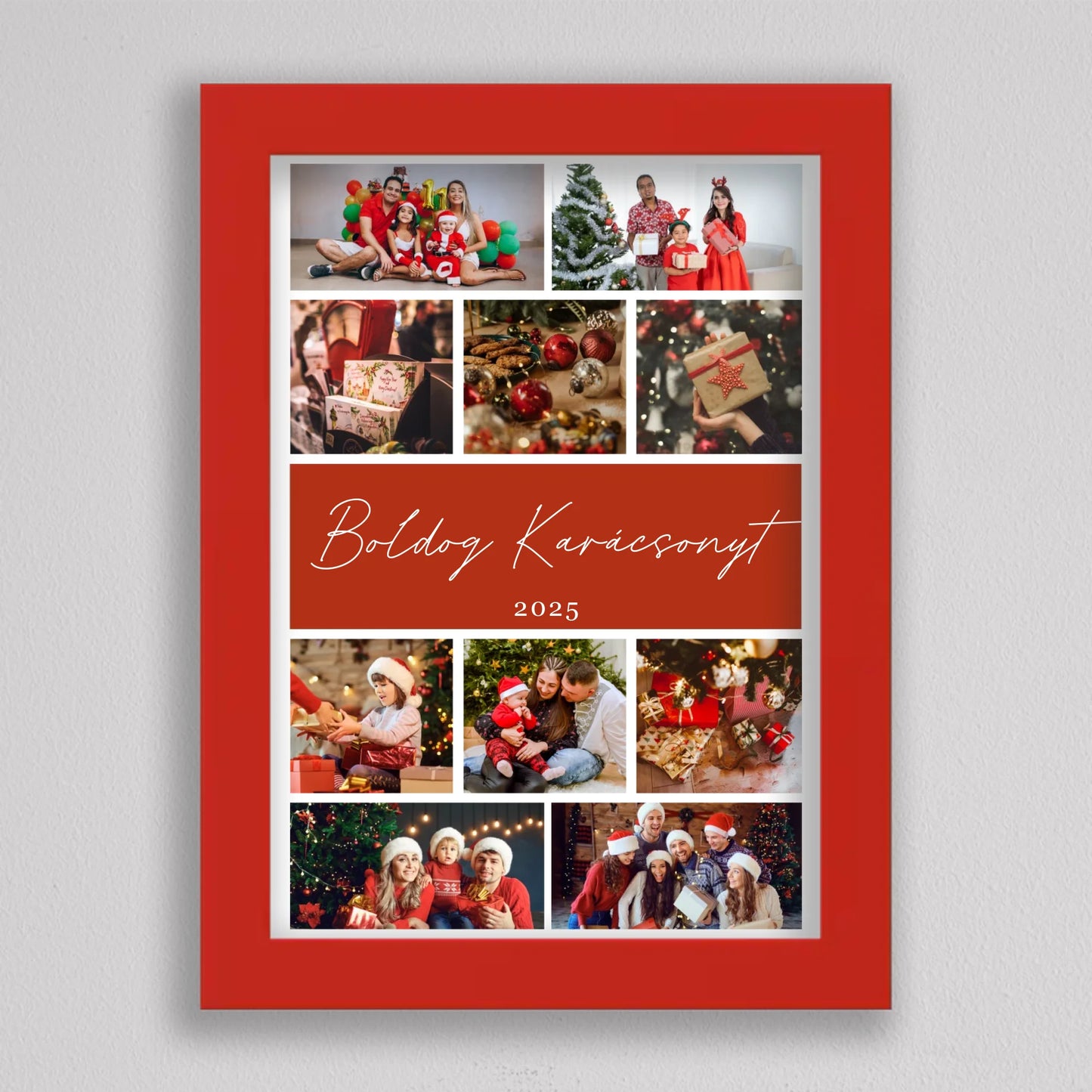 Karácsonyi családi 10 képes ünnepi fotókollázs