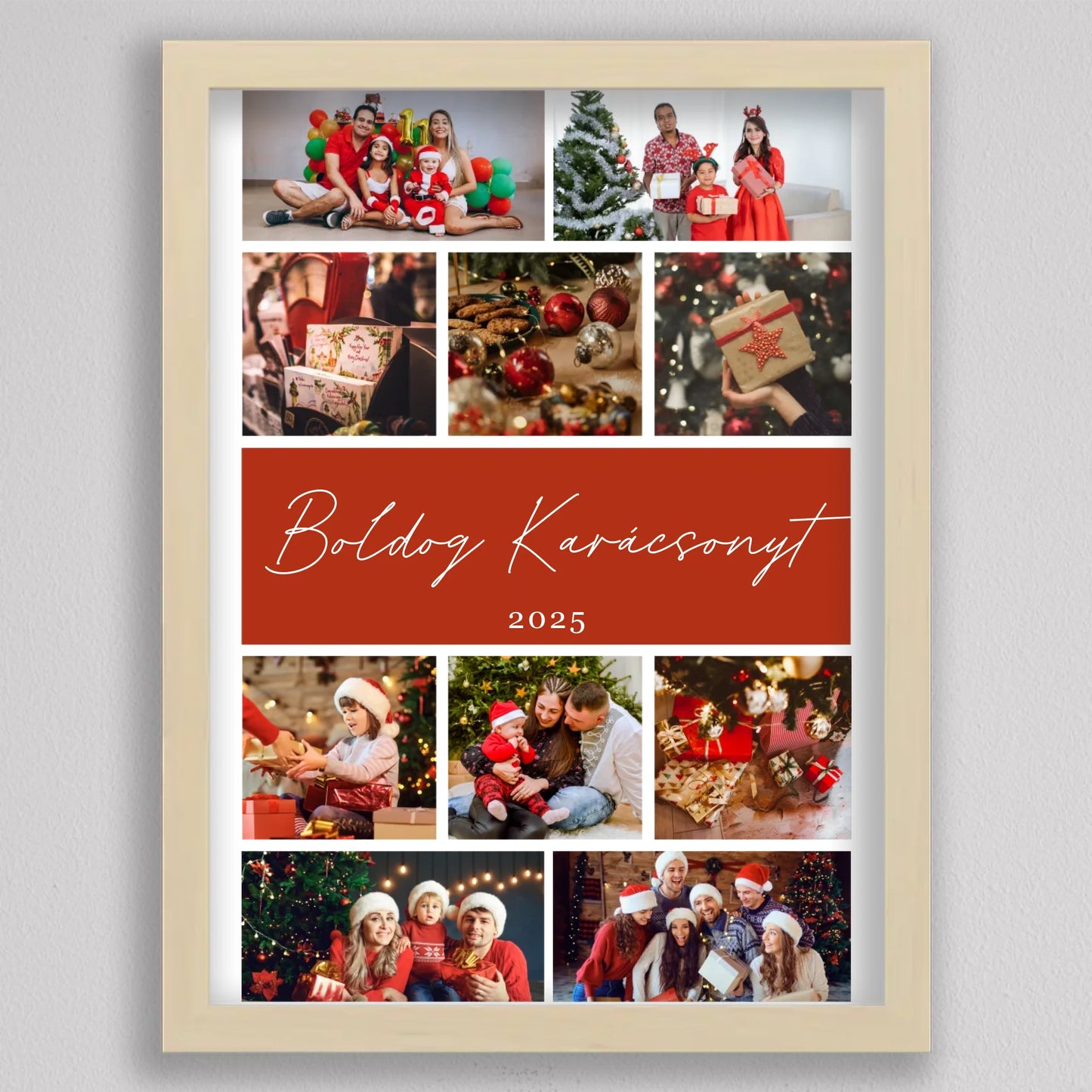 Karácsonyi családi 10 képes ünnepi fotókollázs