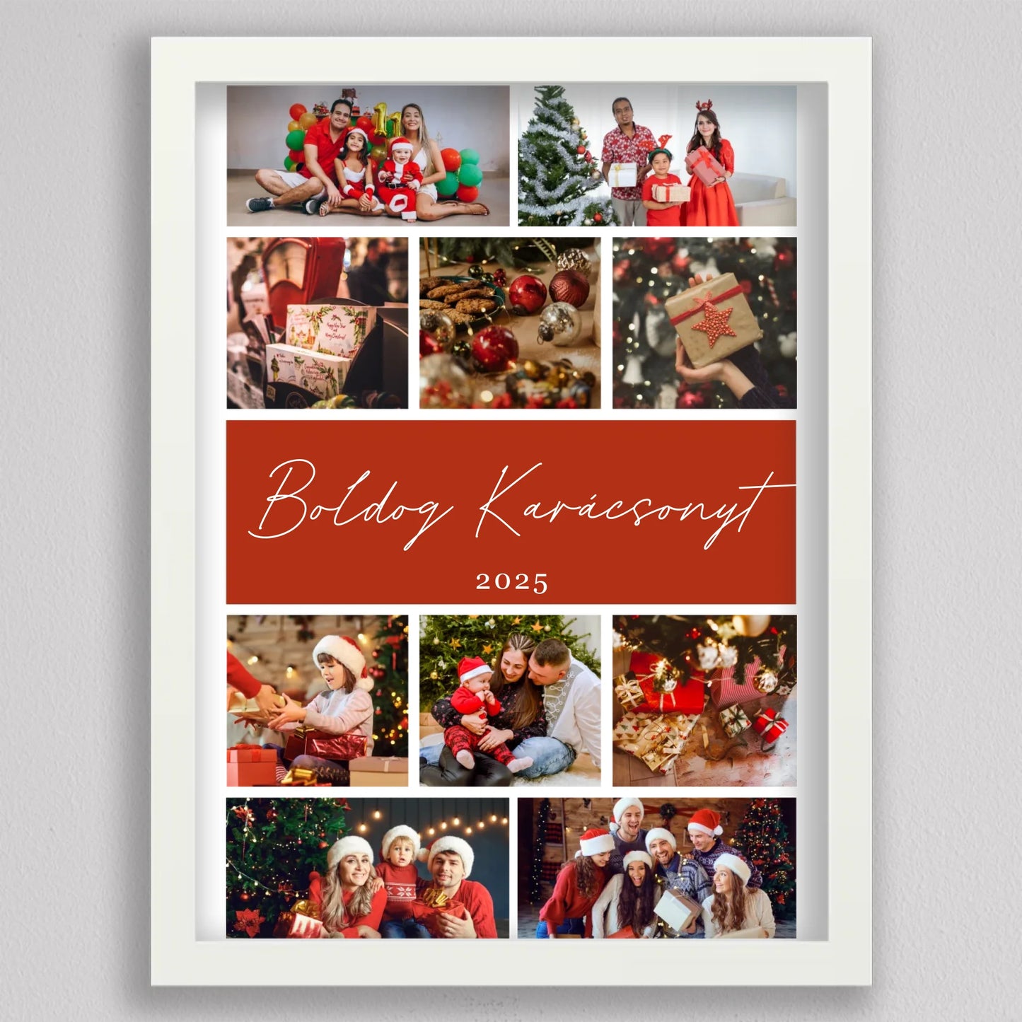 Karácsonyi családi 10 képes ünnepi fotókollázs
