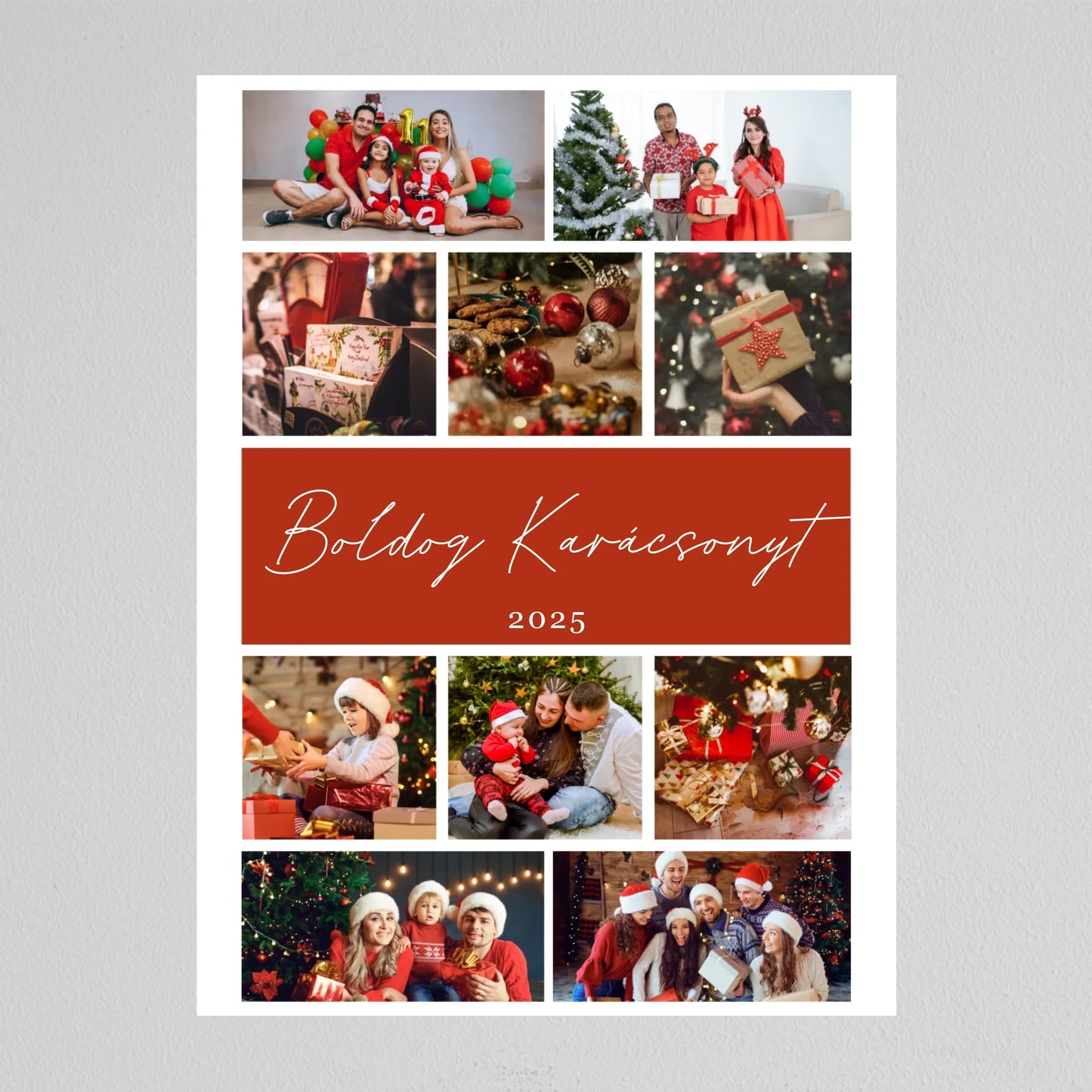 Karácsonyi családi 10 képes ünnepi fotókollázs
