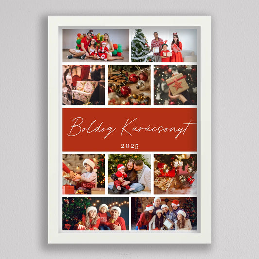 Karácsonyi családi 10 képes ünnepi fotókollázs
