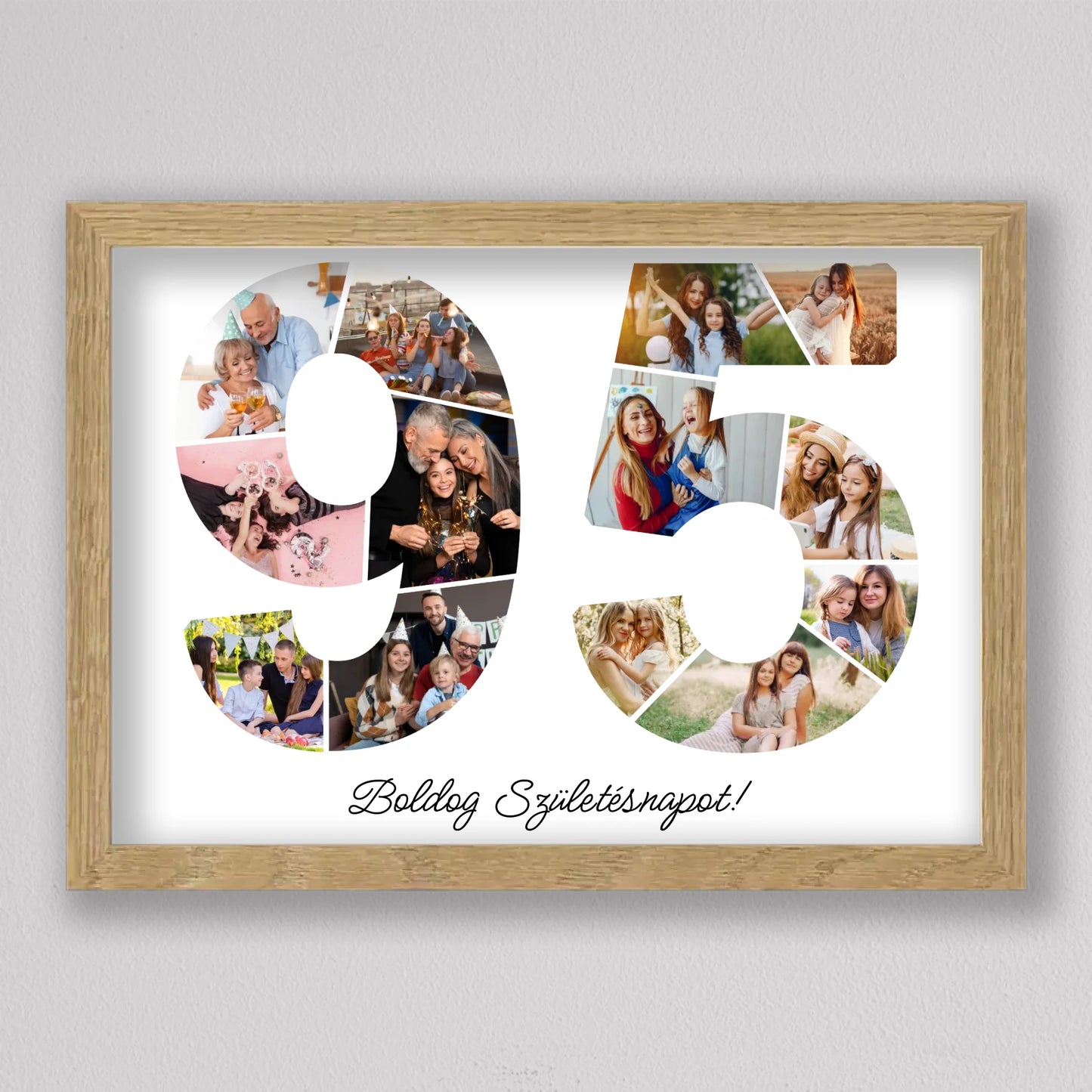 Egyedi számos fotó kollázs 95. születésnapra, évfordulóra