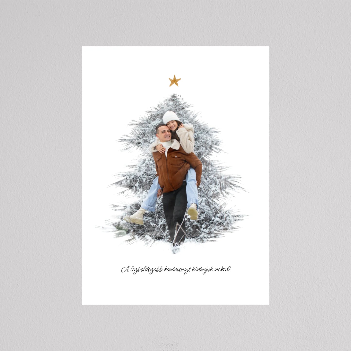 Karácsonyfa alakú fotó kollázs