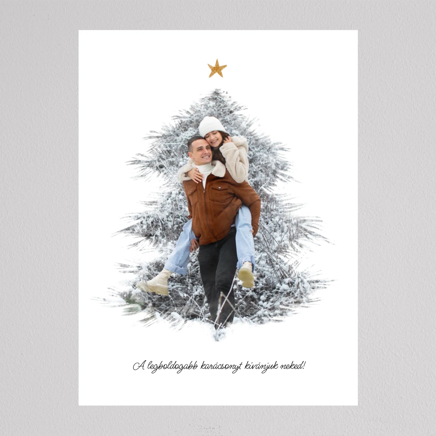 Karácsonyfa alakú fotó kollázs