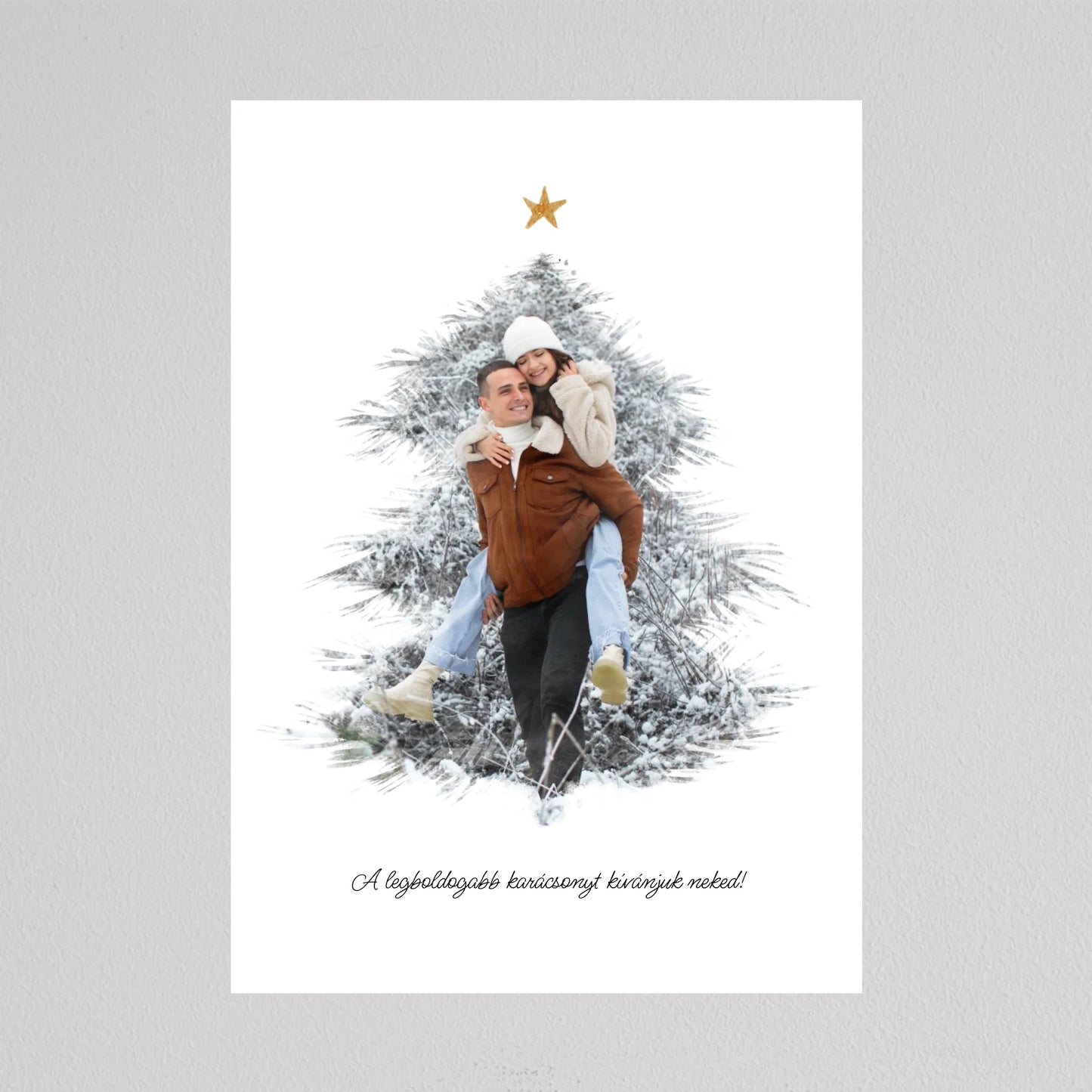 Karácsonyfa alakú fotó kollázs