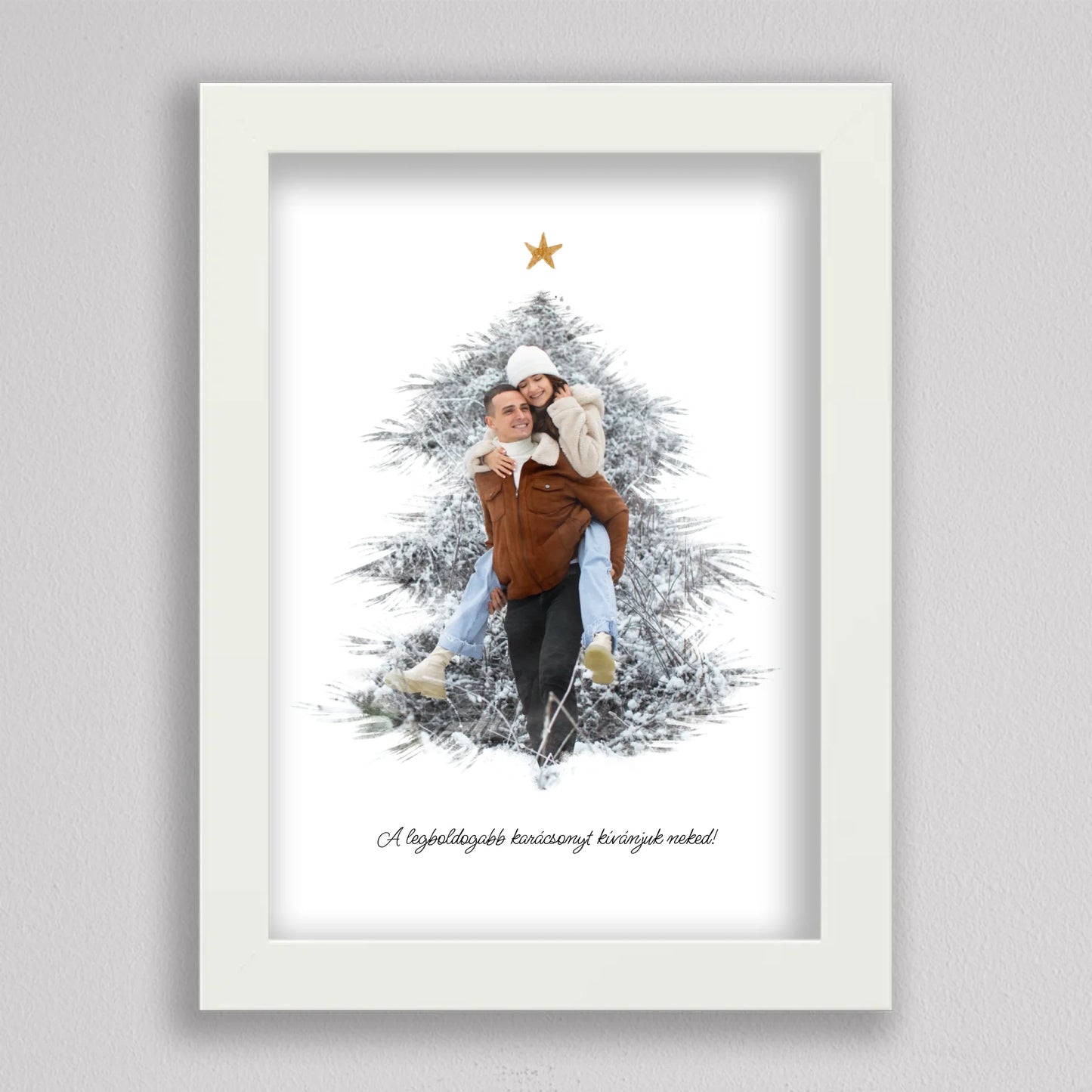 Karácsonyfa alakú fotó kollázs