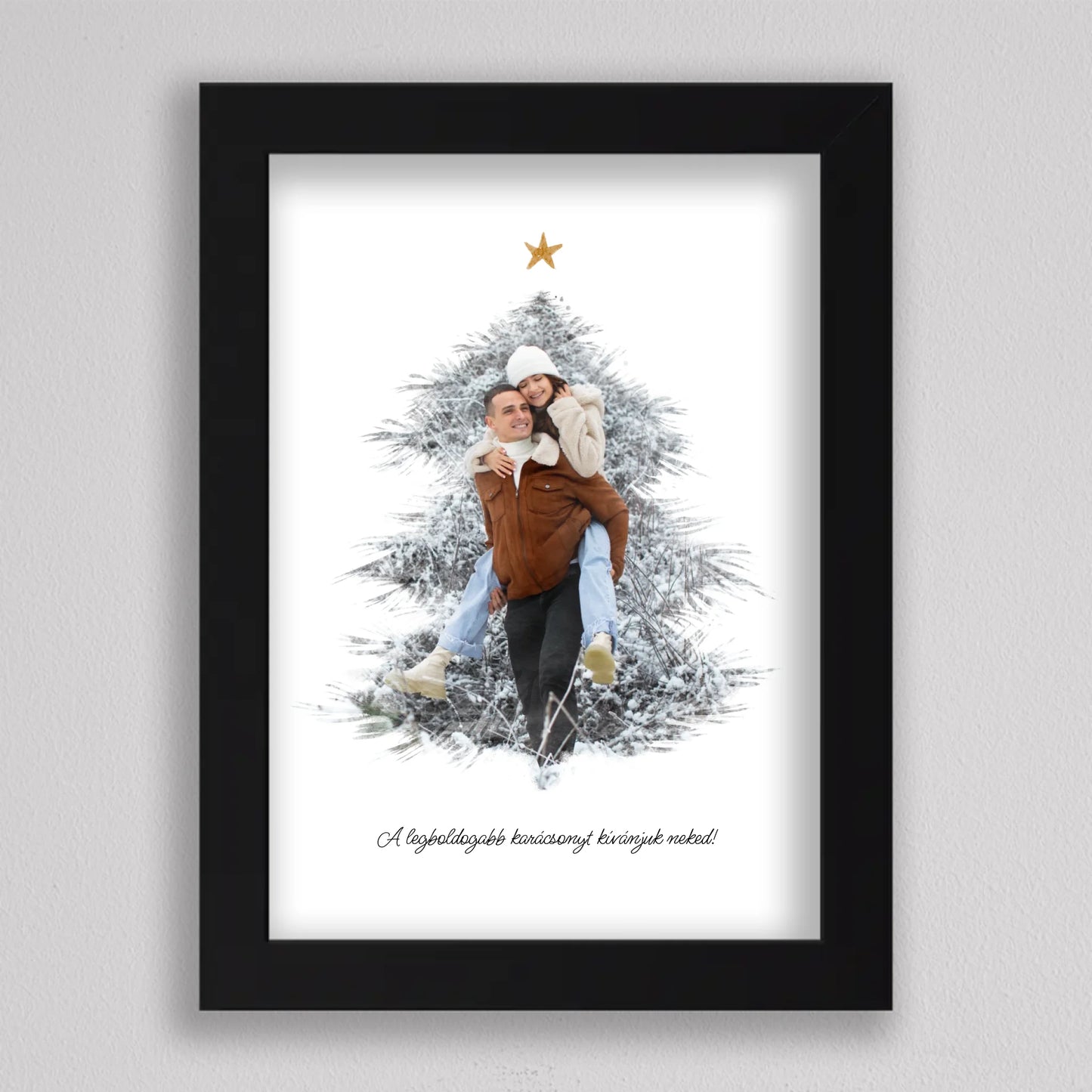 Karácsonyfa alakú fotó kollázs