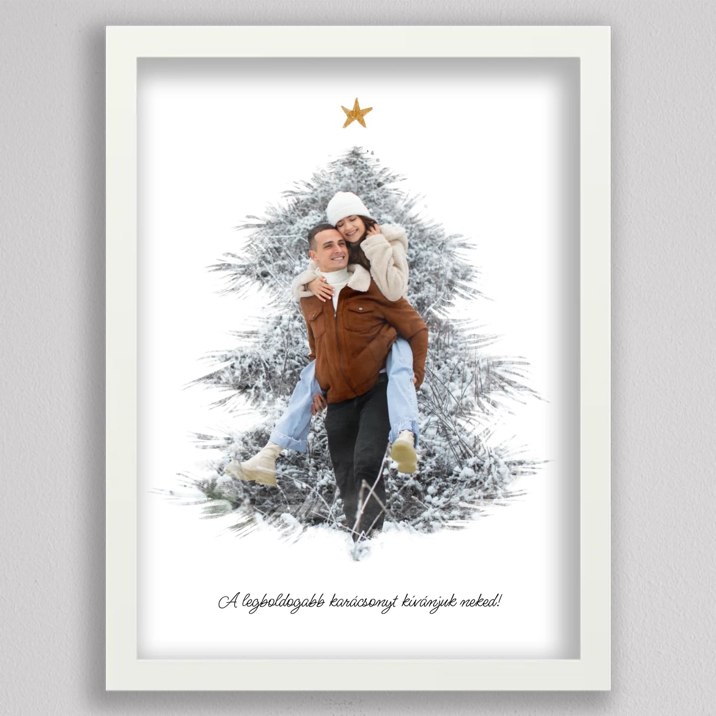 Karácsonyfa alakú fotó kollázs