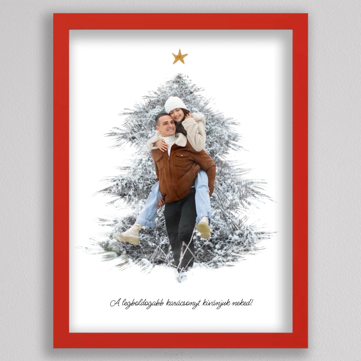 Karácsonyfa alakú fotó kollázs