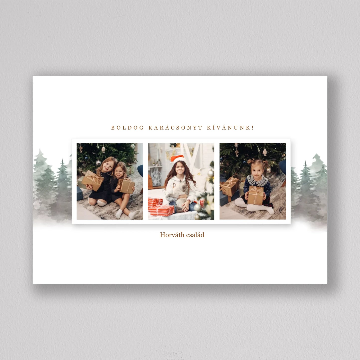 Karácsonyi táj családi fotó kollázs
