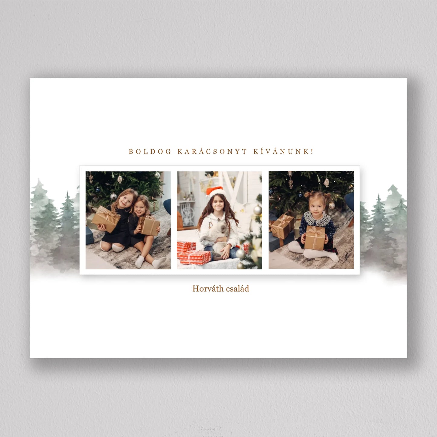 Karácsonyi táj családi fotó kollázs