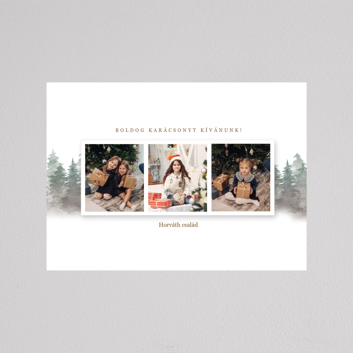 Karácsonyi táj családi fotó kollázs