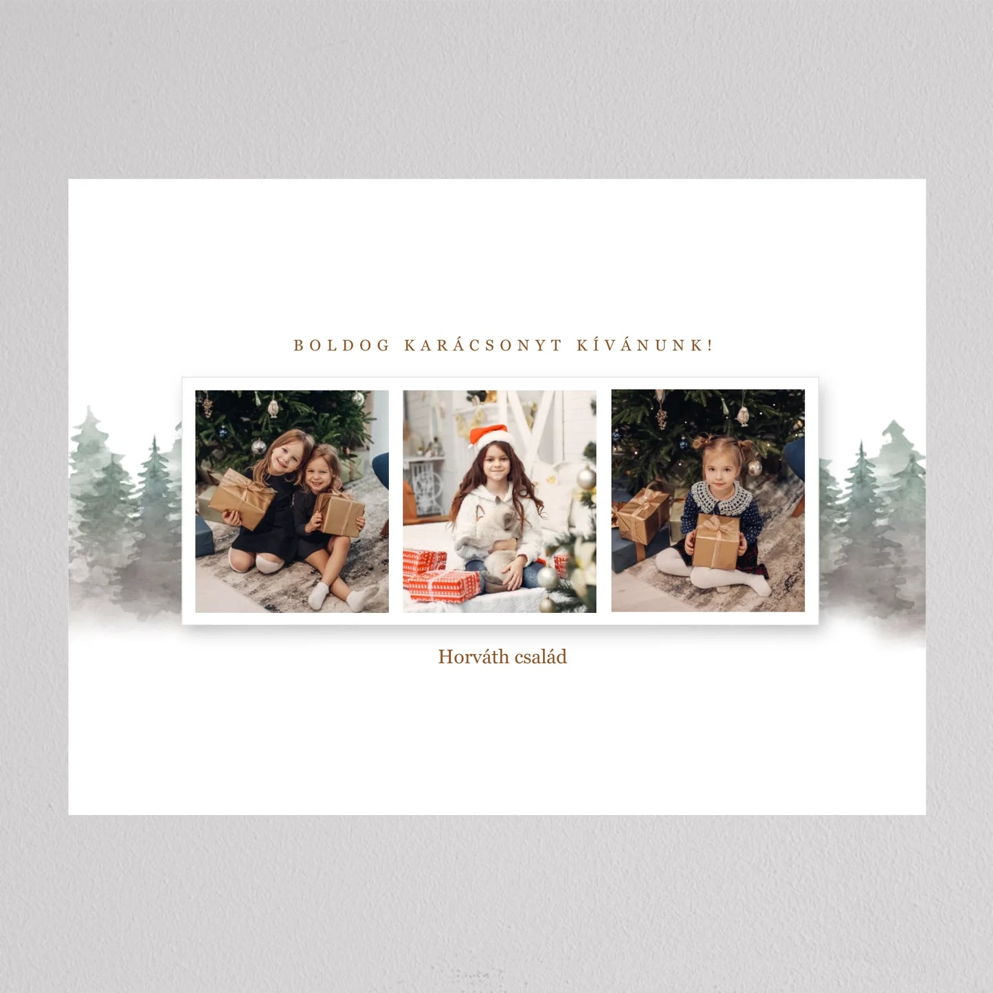 Karácsonyi táj családi fotó kollázs