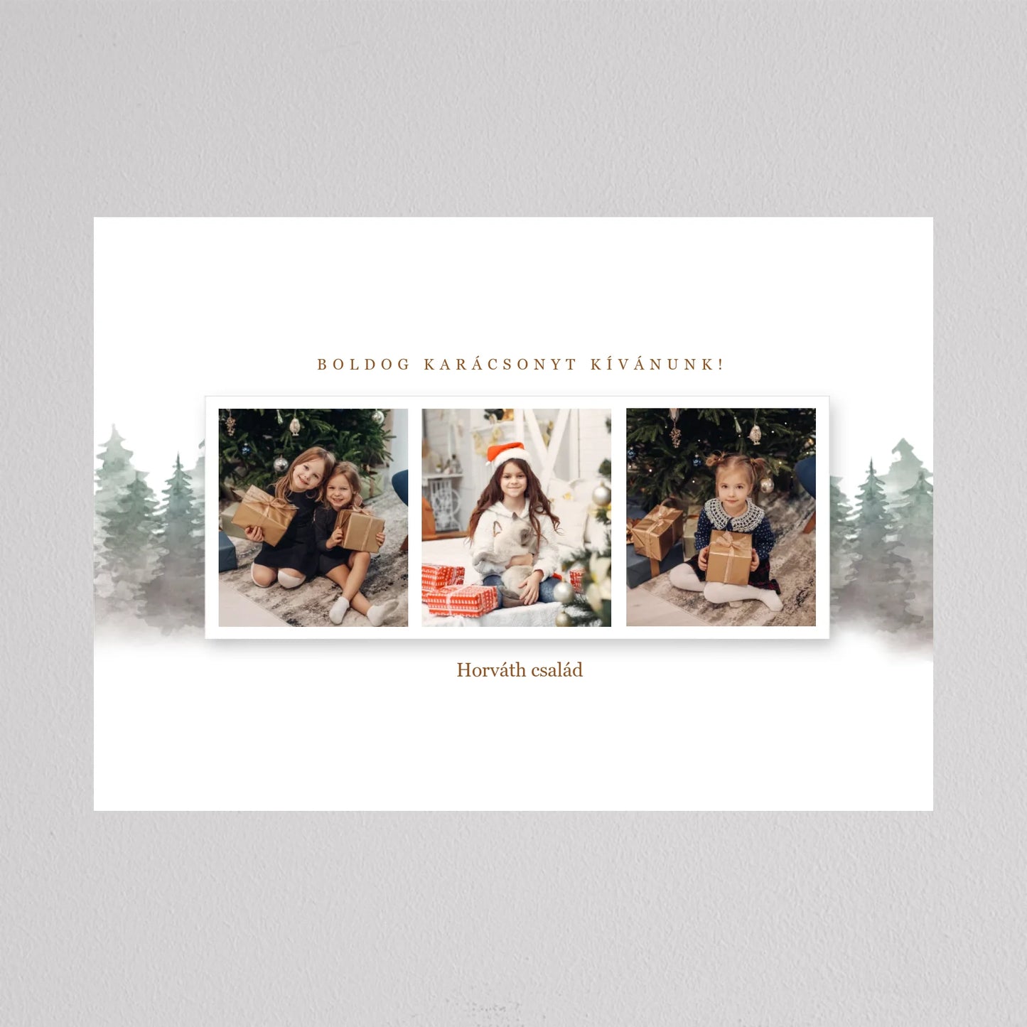 Karácsonyi táj családi fotó kollázs