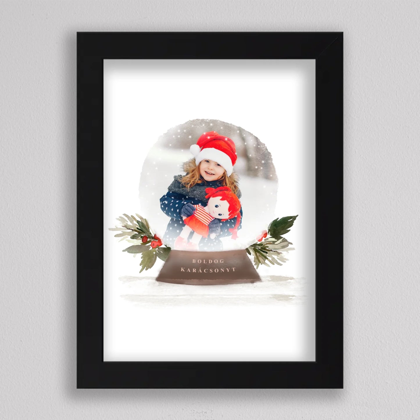 Hógömb alakú fotó kollázs