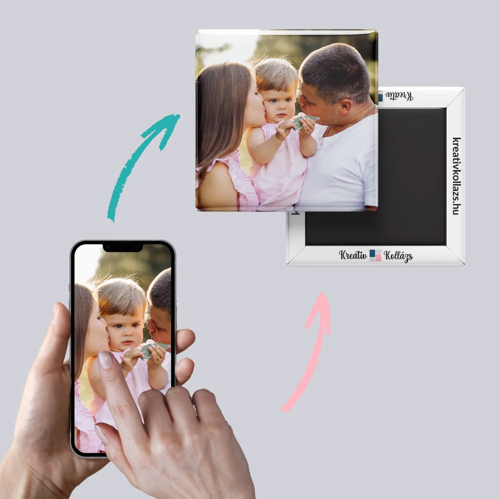 Egyedi fényképes hűtőmágnes – 5×5 cm, saját fotóval