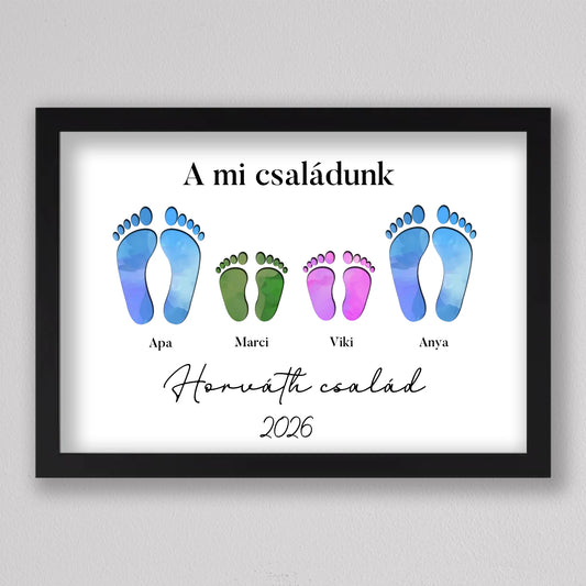 Családi Emléknyom – Egyedi Falikép Gyermekekkel Bővíthető