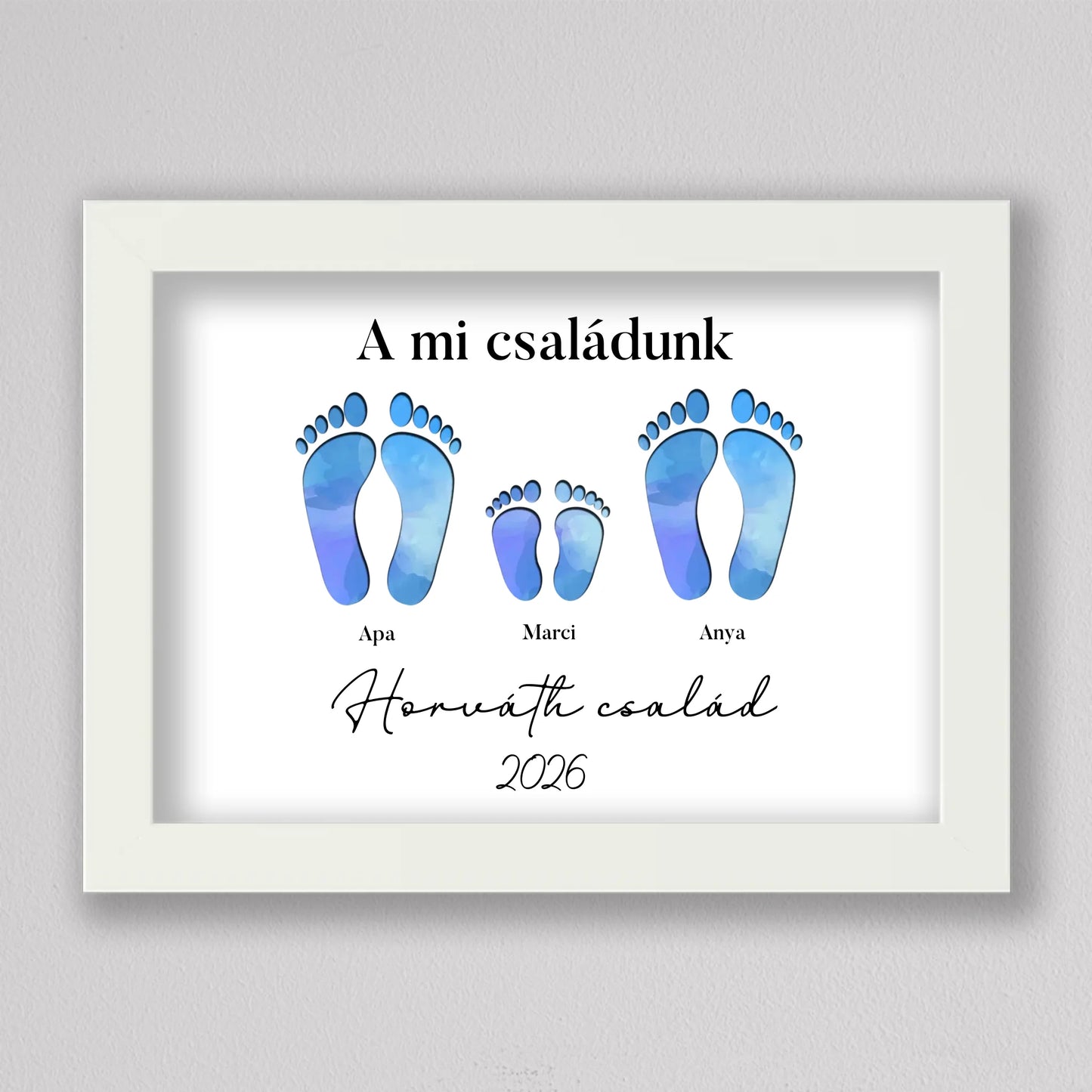 Családi Emléknyom – Egyedi Falikép Gyermekekkel Bővíthető