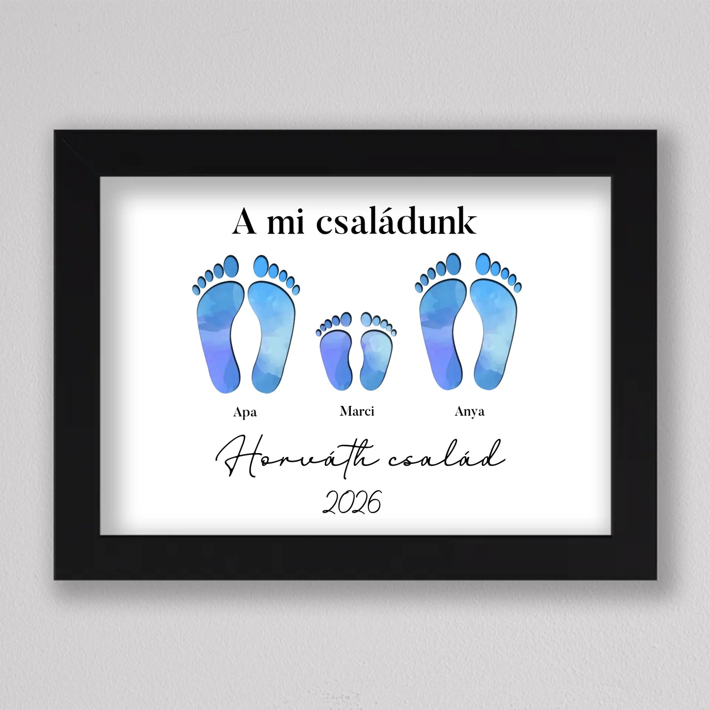 Családi Emléknyom – Egyedi Falikép Gyermekekkel Bővíthető