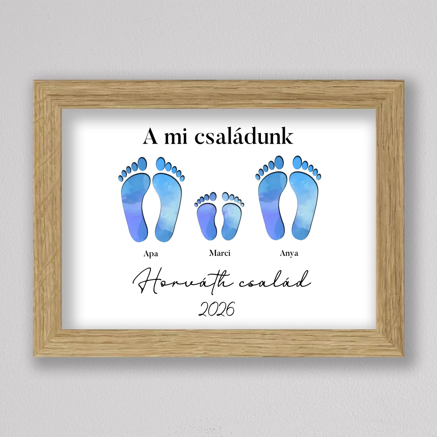 Családi Emléknyom – Egyedi Falikép Gyermekekkel Bővíthető