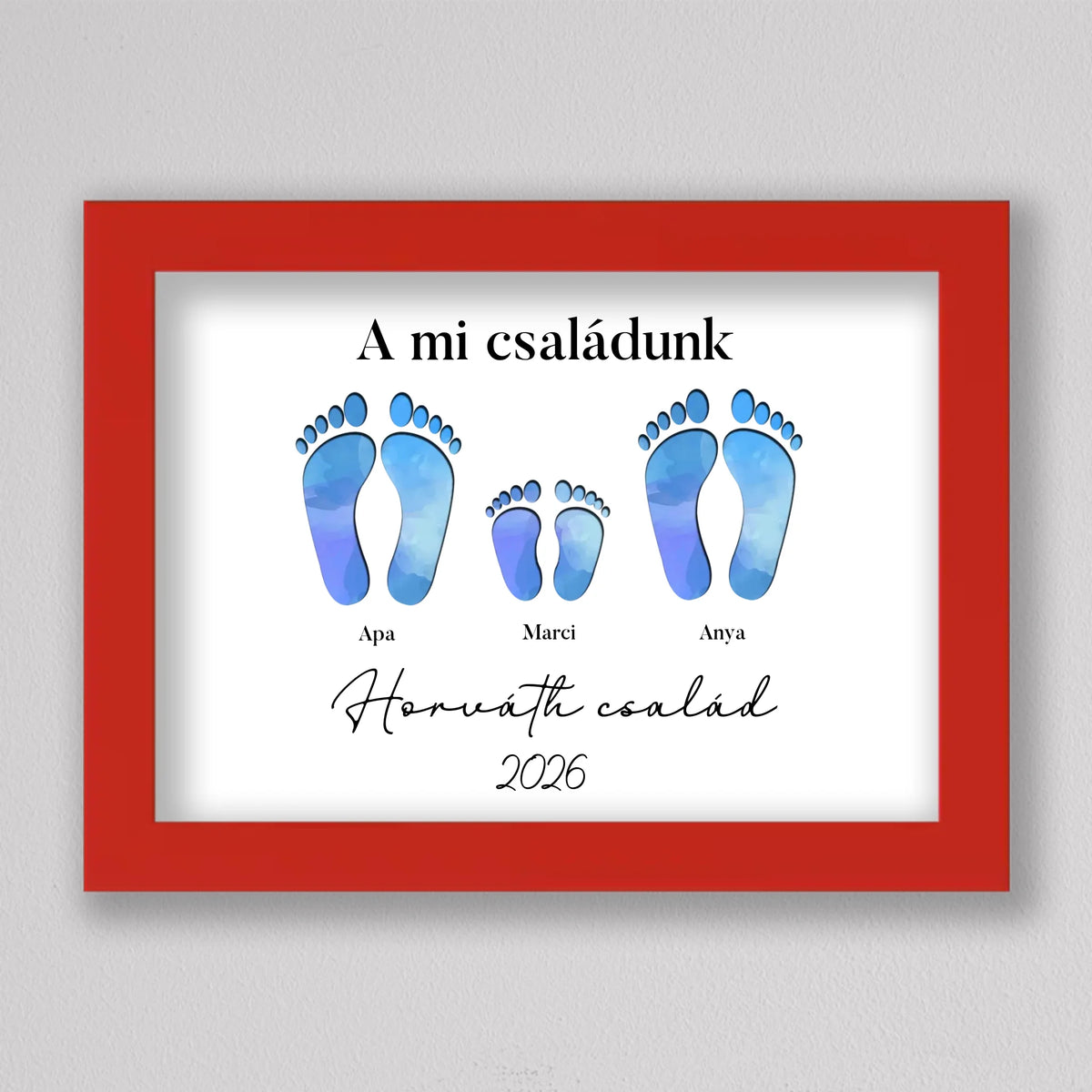 Családi Emléknyom – Egyedi Falikép Gyermekekkel Bővíthető