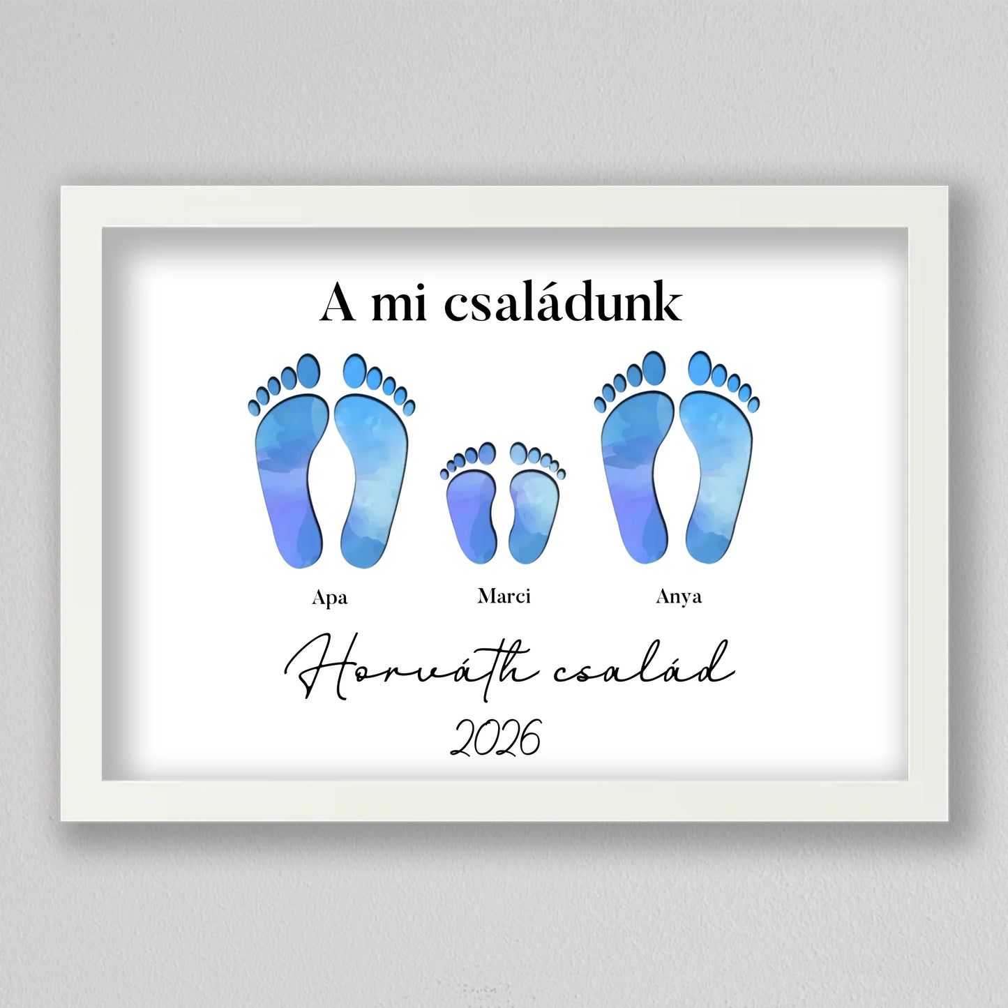 Családi Emléknyom – Egyedi Falikép Gyermekekkel Bővíthető