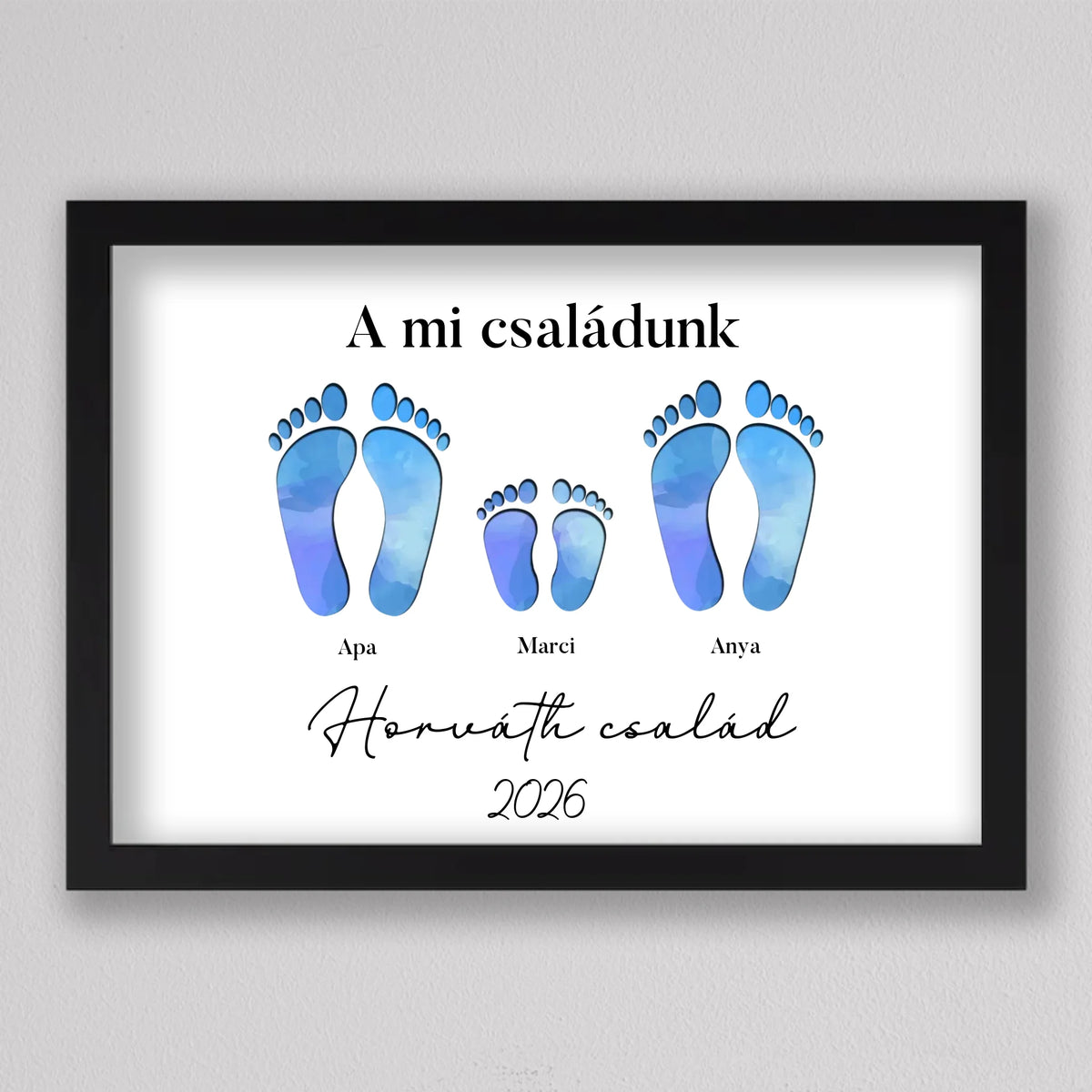 Családi Emléknyom – Egyedi Falikép Gyermekekkel Bővíthető