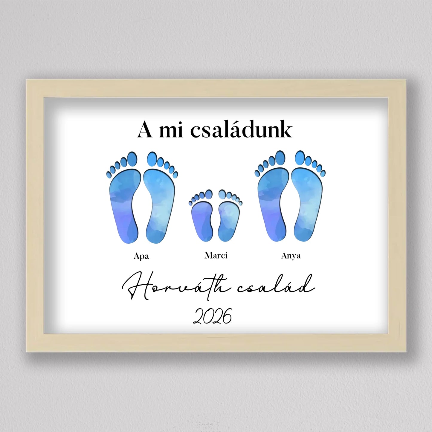 Családi Emléknyom – Egyedi Falikép Gyermekekkel Bővíthető