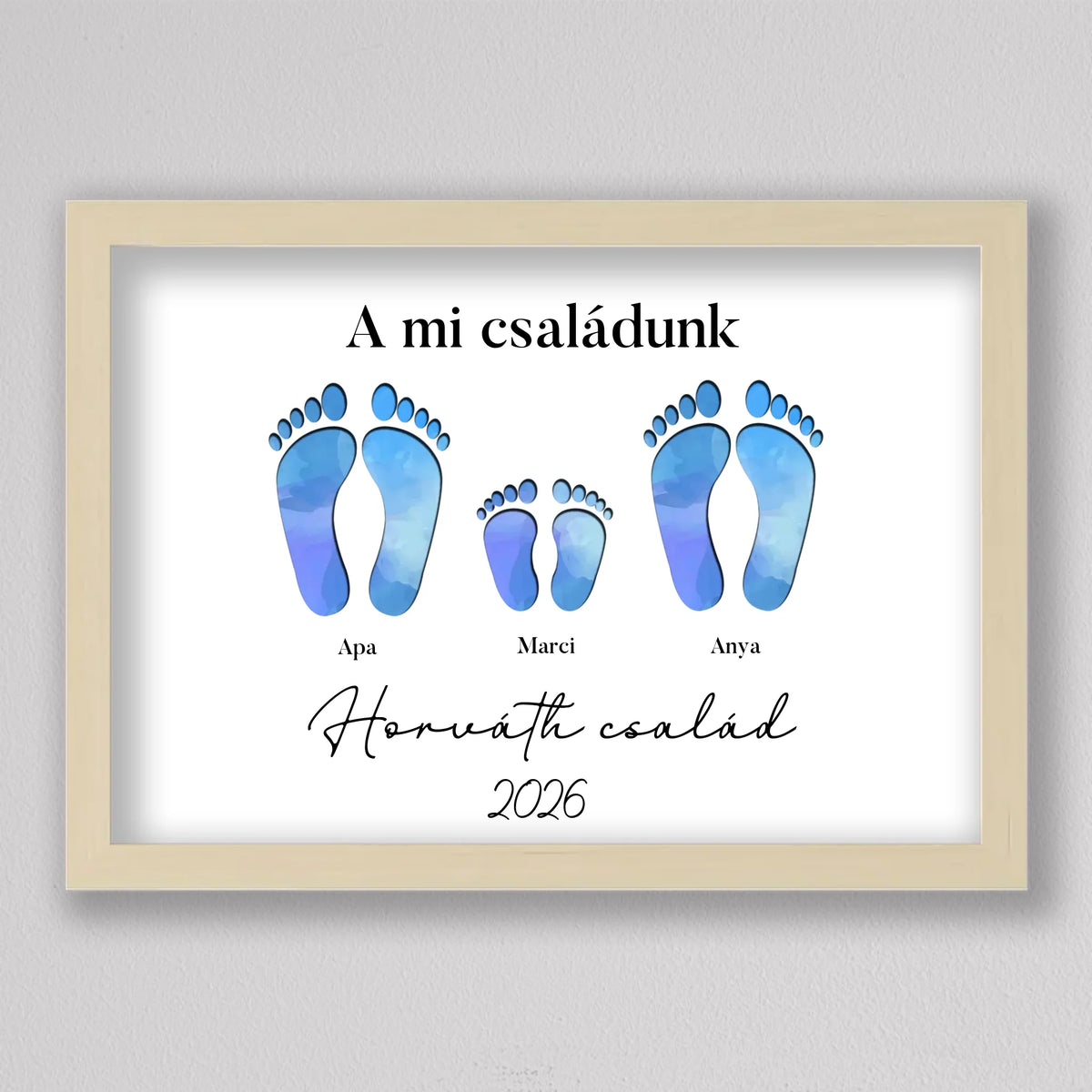 Családi Emléknyom – Egyedi Falikép Gyermekekkel Bővíthető