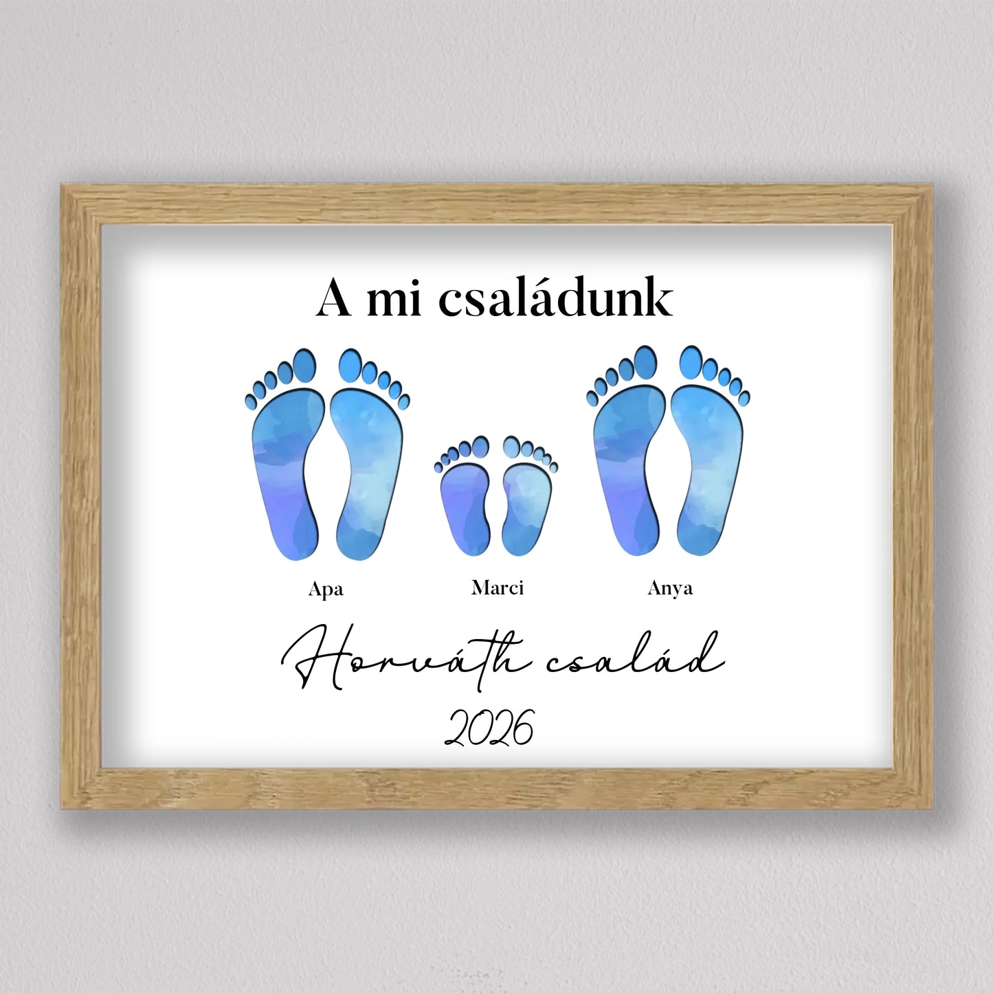 Családi Emléknyom – Egyedi Falikép Gyermekekkel Bővíthető