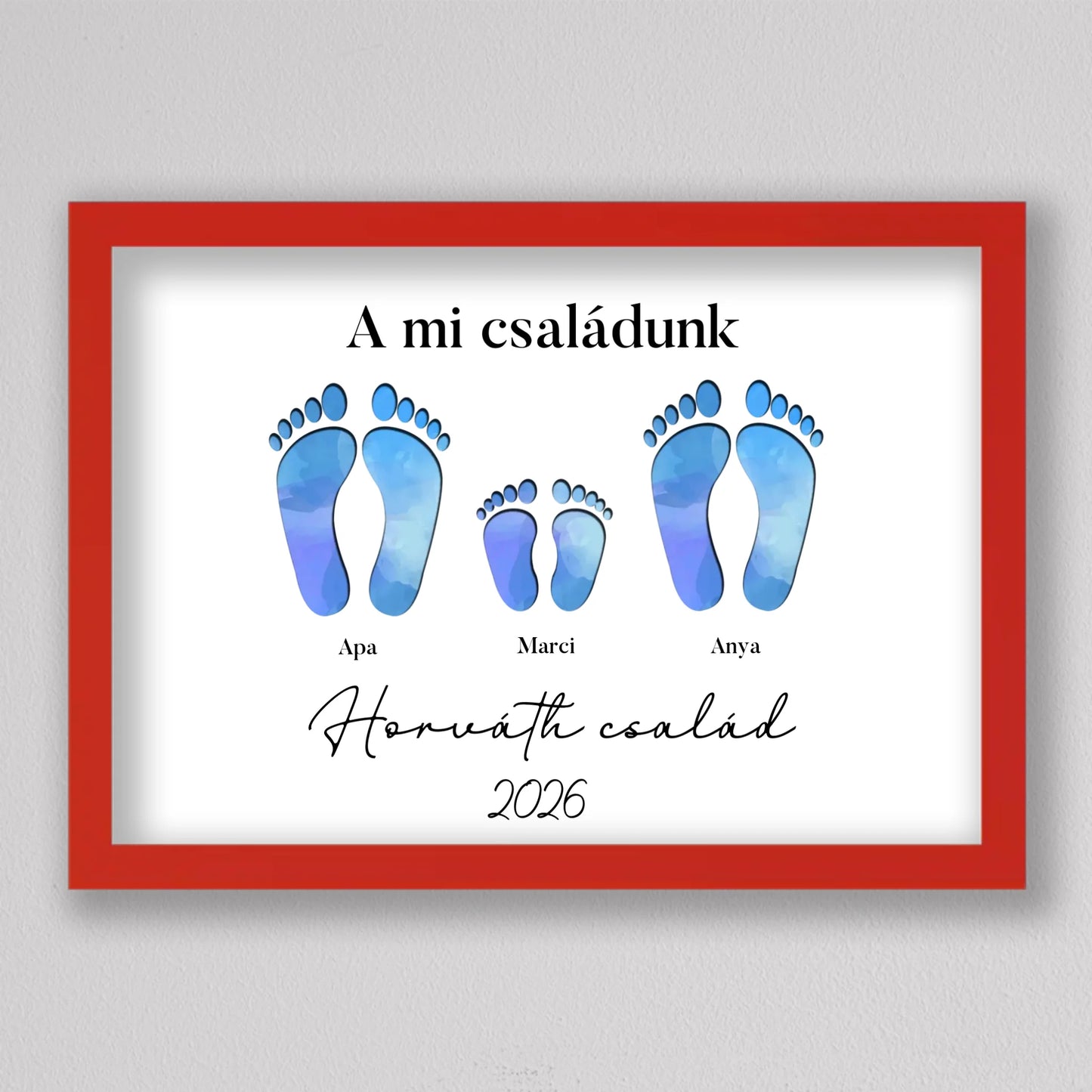 Családi Emléknyom – Egyedi Falikép Gyermekekkel Bővíthető