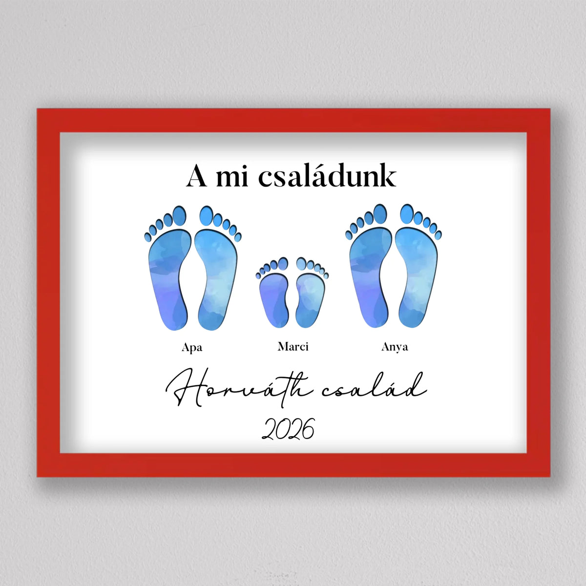 Családi Emléknyom – Egyedi Falikép Gyermekekkel Bővíthető