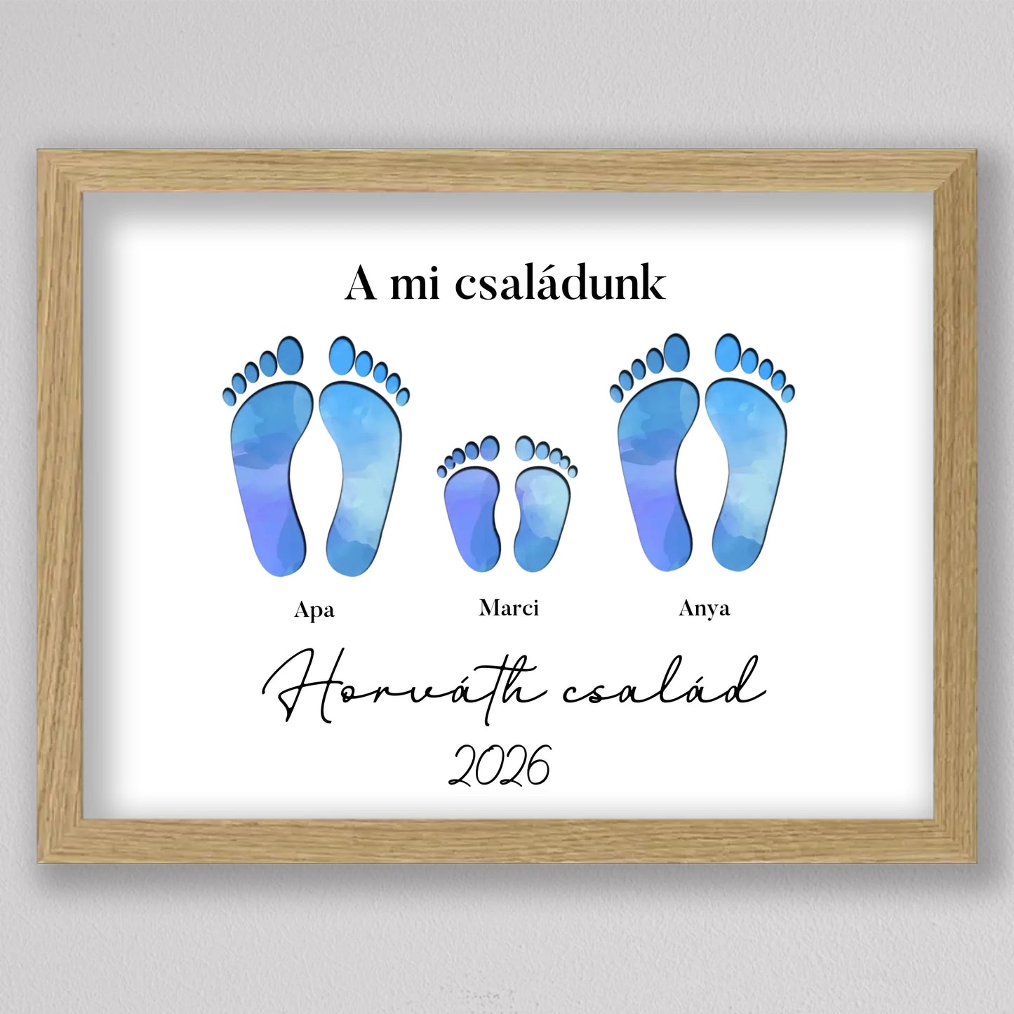 Családi Emléknyom – Egyedi Falikép Gyermekekkel Bővíthető