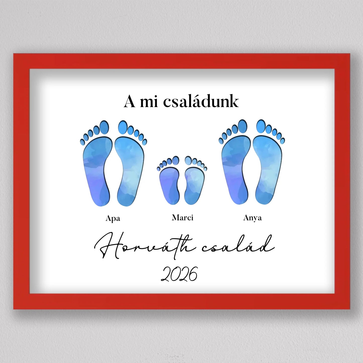 Családi Emléknyom – Egyedi Falikép Gyermekekkel Bővíthető
