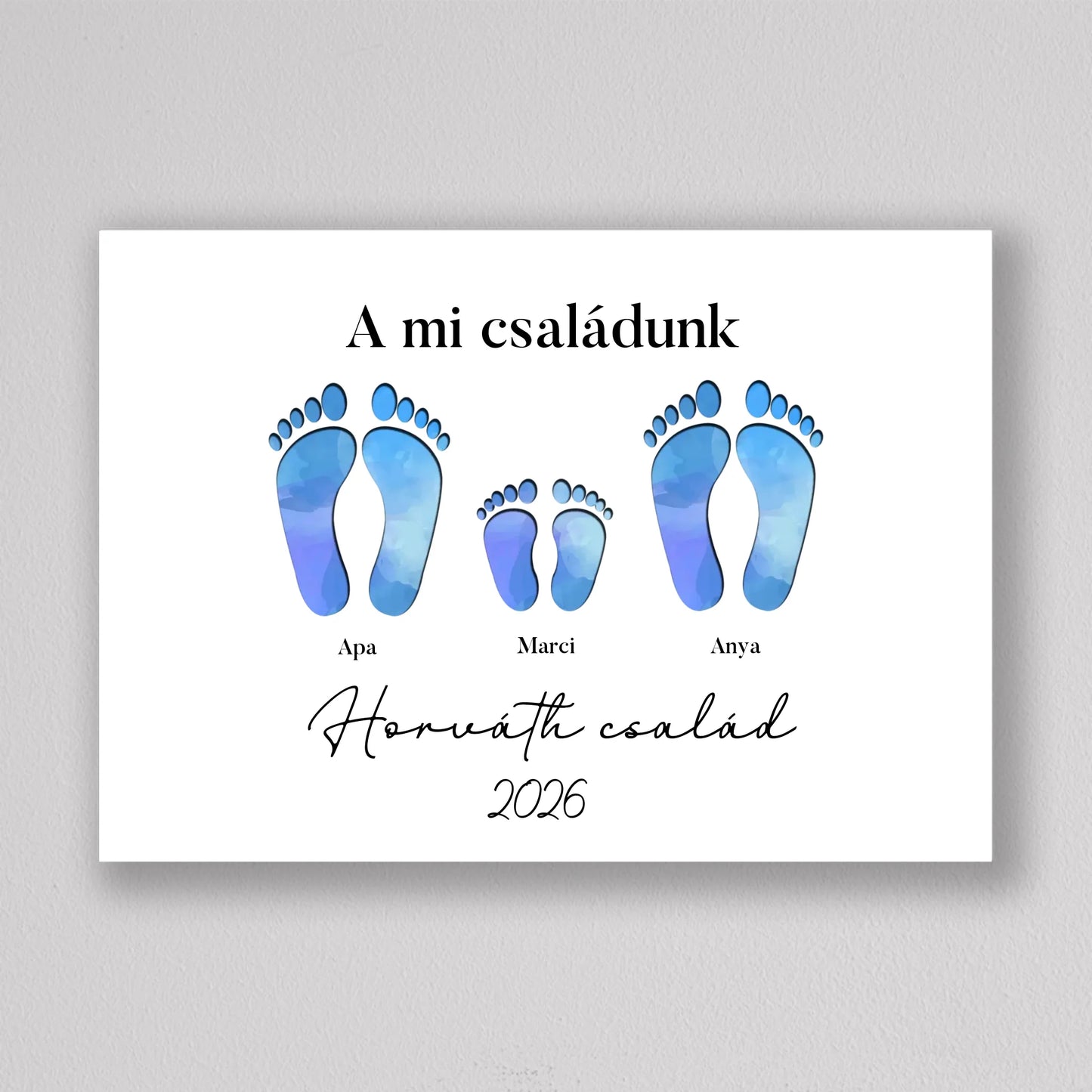 Családi Emléknyom – Egyedi Falikép Gyermekekkel Bővíthető