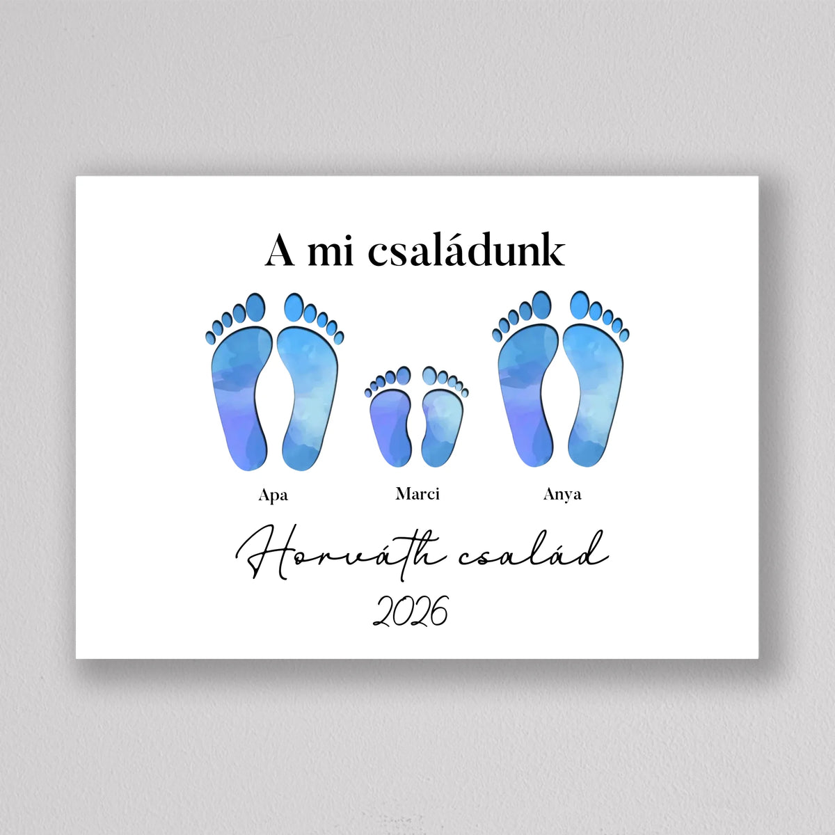 Családi Emléknyom – Egyedi Falikép Gyermekekkel Bővíthető