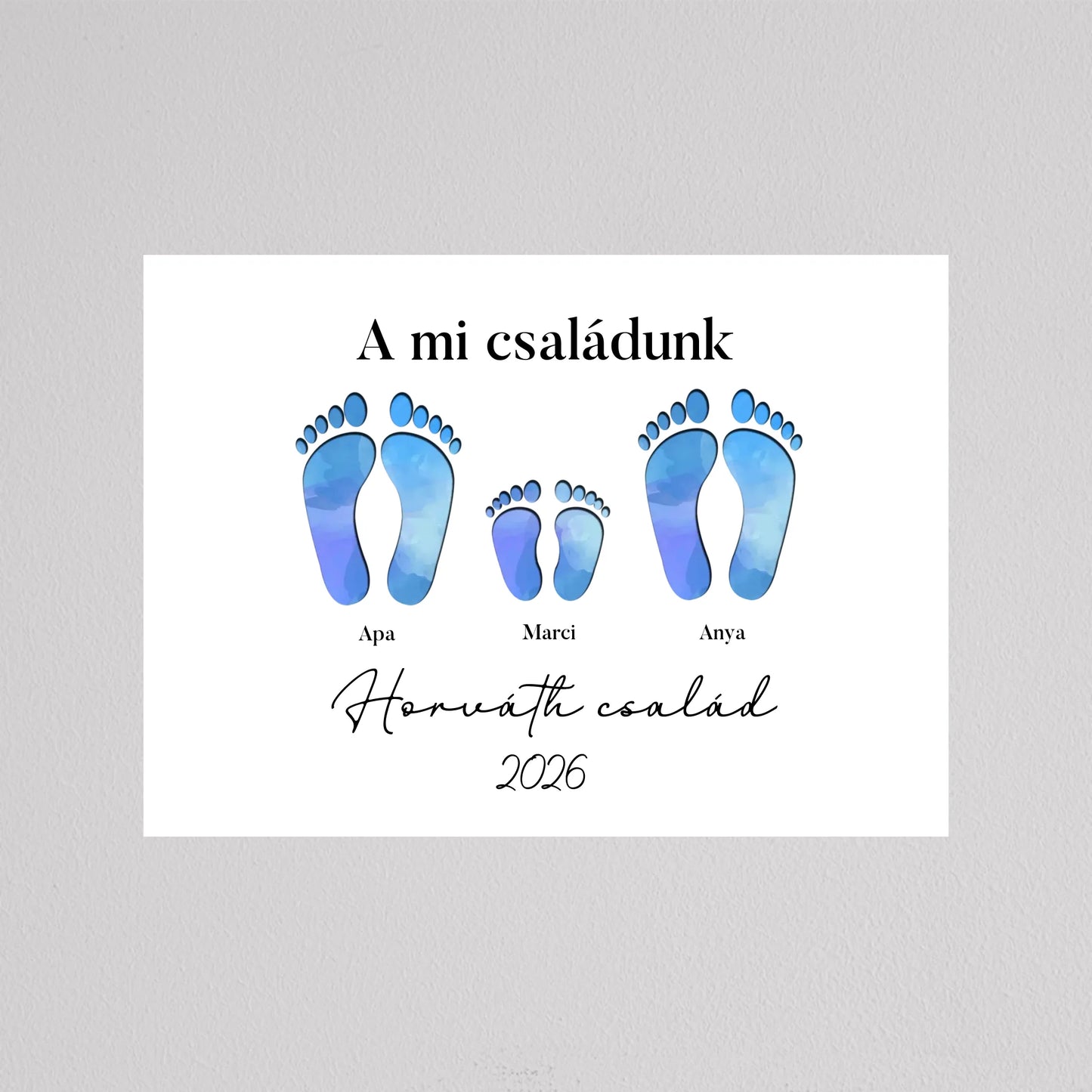 Családi Emléknyom – Egyedi Falikép Gyermekekkel Bővíthető
