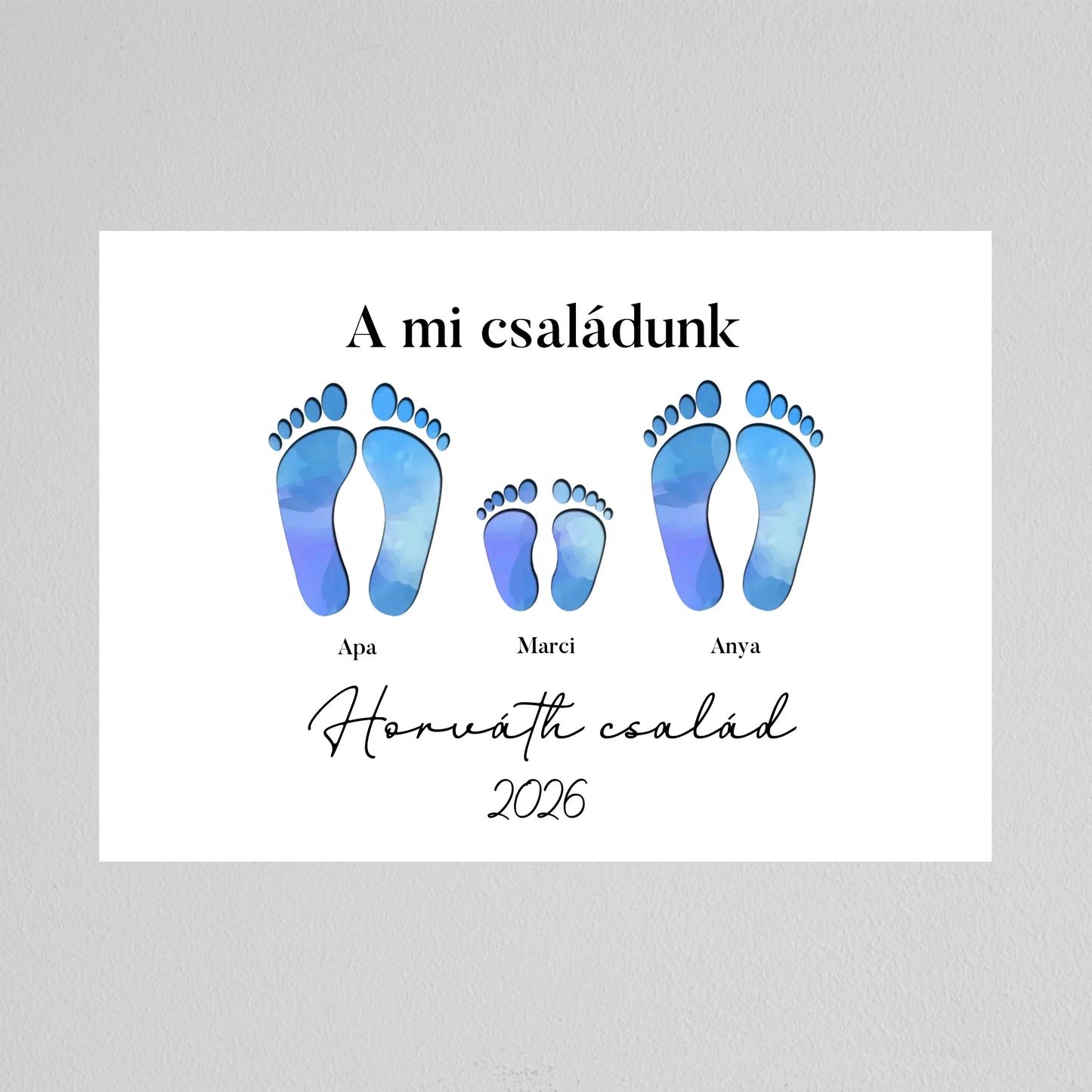 Családi Emléknyom – Egyedi Falikép Gyermekekkel Bővíthető