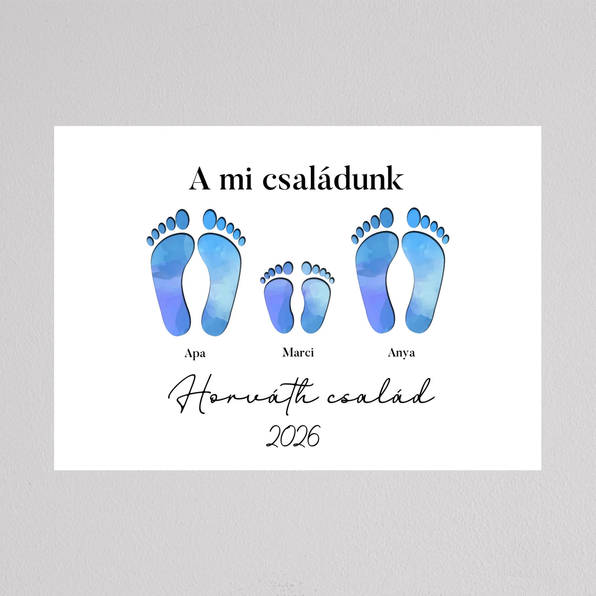 Családi Emléknyom – Egyedi Falikép Gyermekekkel Bővíthető