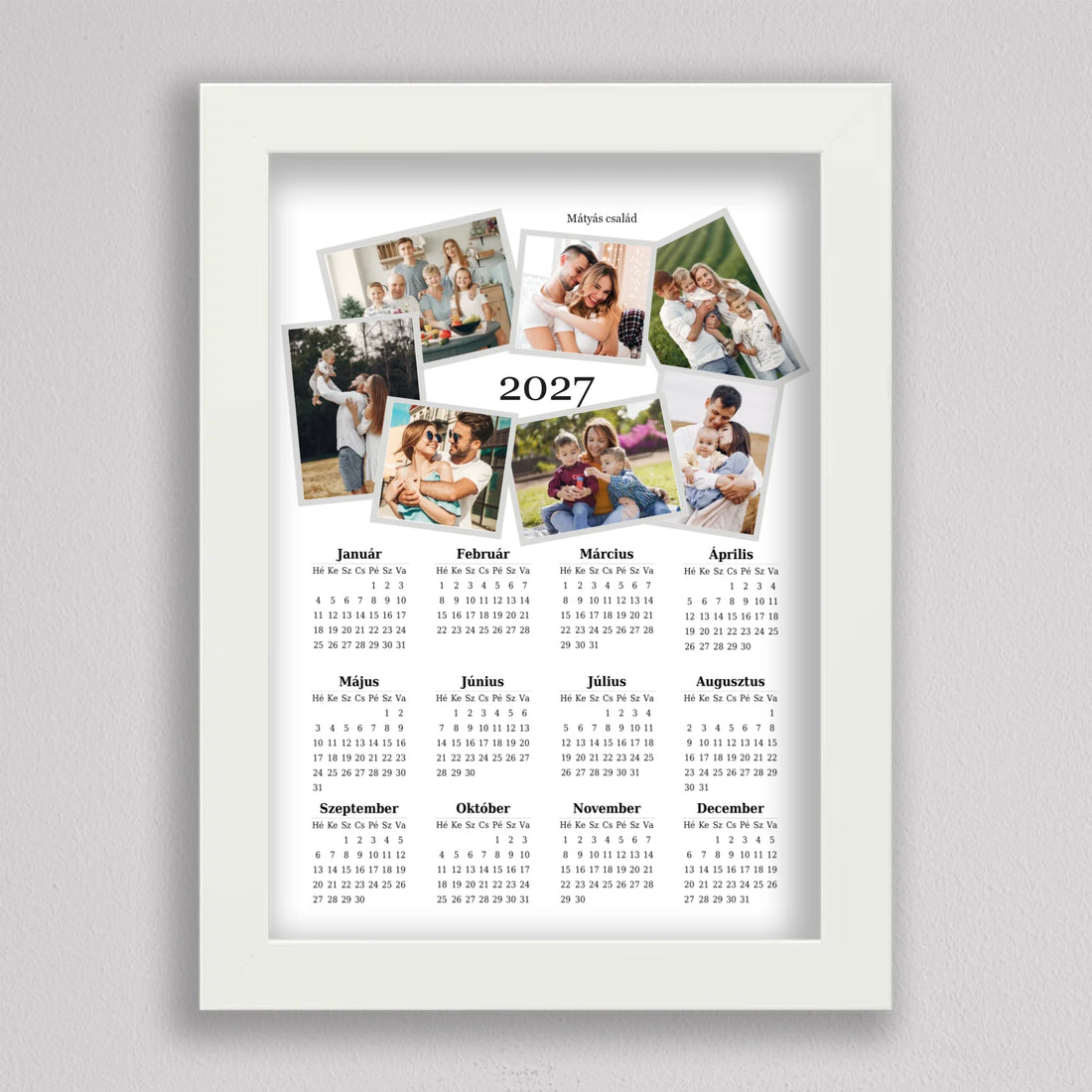 2027 Családi Naptár Fotó Kollázs